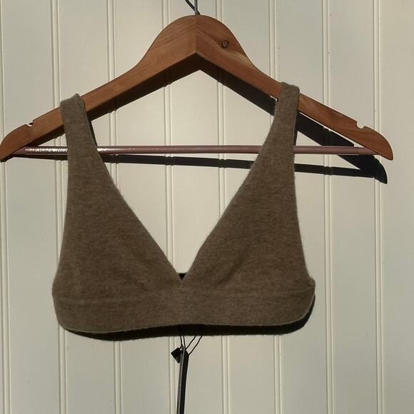Lisa Yang Capucine Bralette 100% Cashmere Knit Bra Mole Medium Taupe NWT - Picture 3 of 11